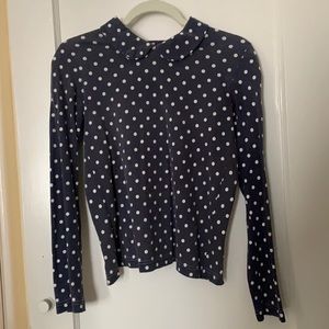 CDG polkadot peter pan collared long sleeve